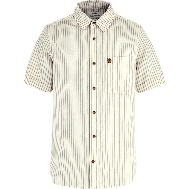 Fjällräven Mens Övik Travel Shirt S/S  (Hvid (CHALK WHITE-SAND STONE/113-195) X-small)