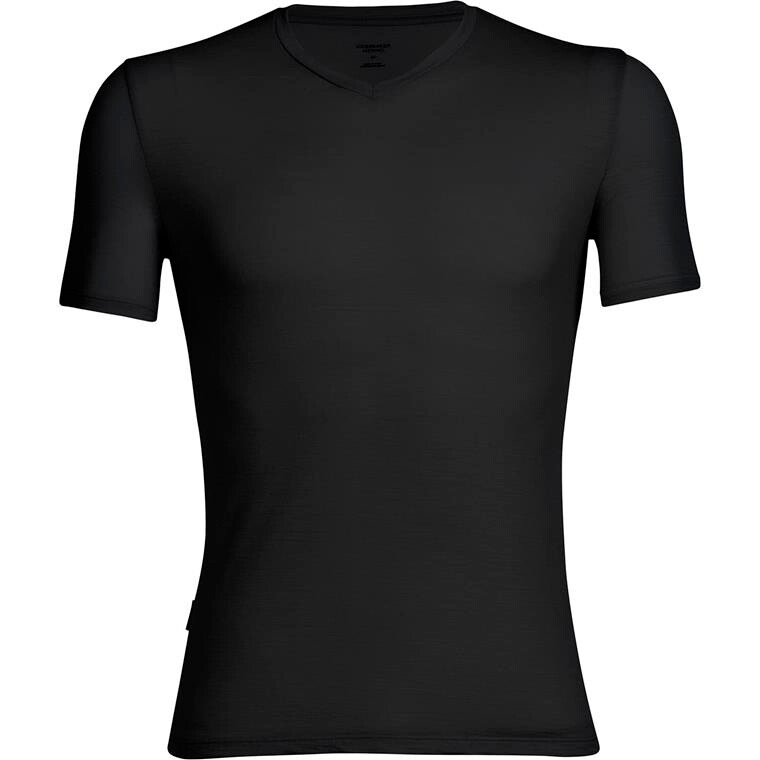 Icebreaker Mens Anatomica S/S V  (Sort (BLACK) Small)