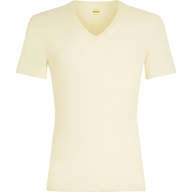 Icebreaker Mens Anatomica S/S V (Hvid (UNDYED) Small)