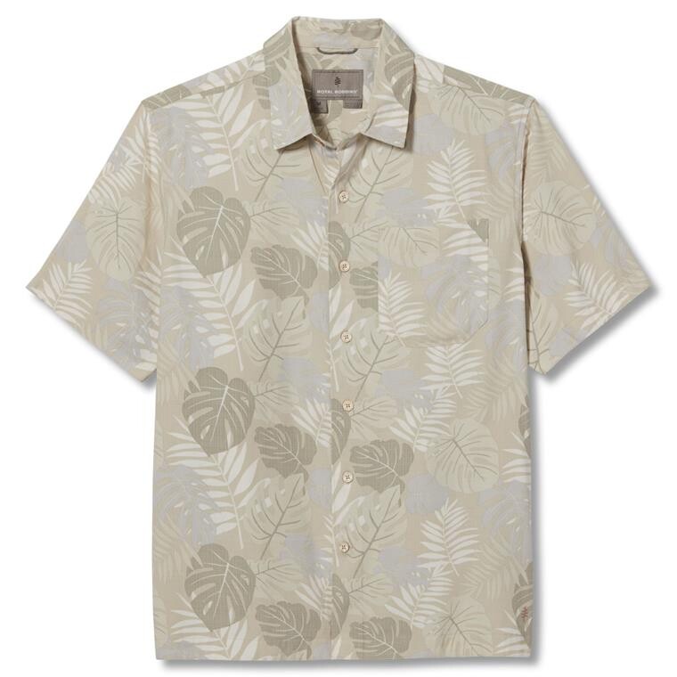 Royal Robbins Mens Comino Leaf S/S (Beige (SAND PT) Small)