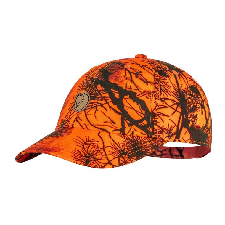 Fjällräven Mens Lappland Camo Cap  (Orange (ORANGE CAMO/211) Small/medium)