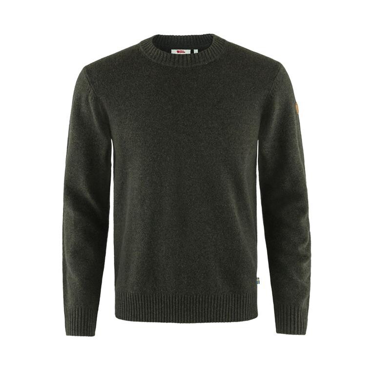 Fjällräven Mens Övik Round-neck Sweater  (Grøn (DARK OLIVE/633) Small)