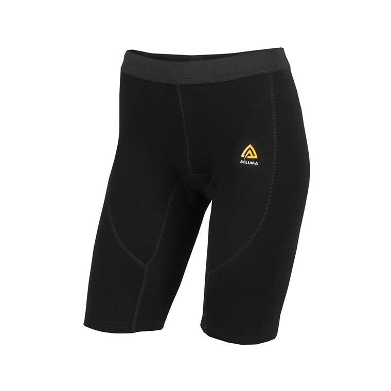 Aclima Womens Warmwool Long Shorts  (Sort (JET BLACK) X-small)