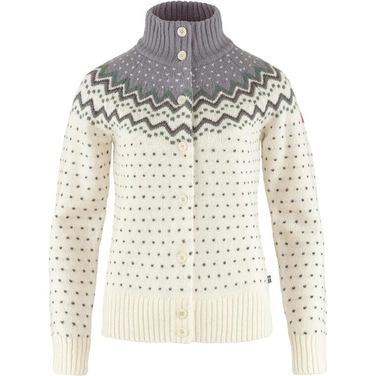 Fjällräven Womens Övik Knit Cardigan (Hvid (CHALK WHITE-FLINT GREY/113-055) Small)