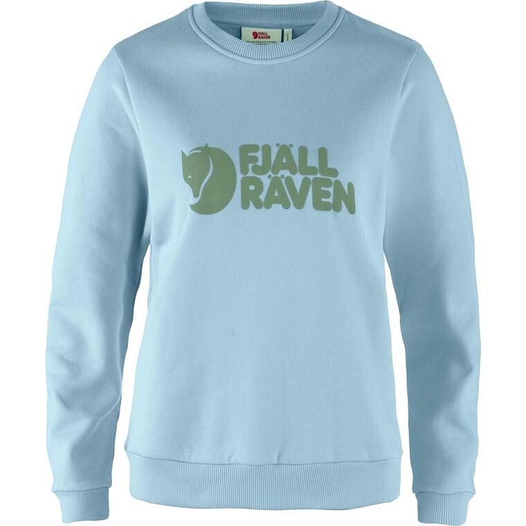 Fjällräven Womens Fjällräven Logo Sweater  (Blå (BREEZE BLUE-PATINA GRN/514-614) XX-small)
