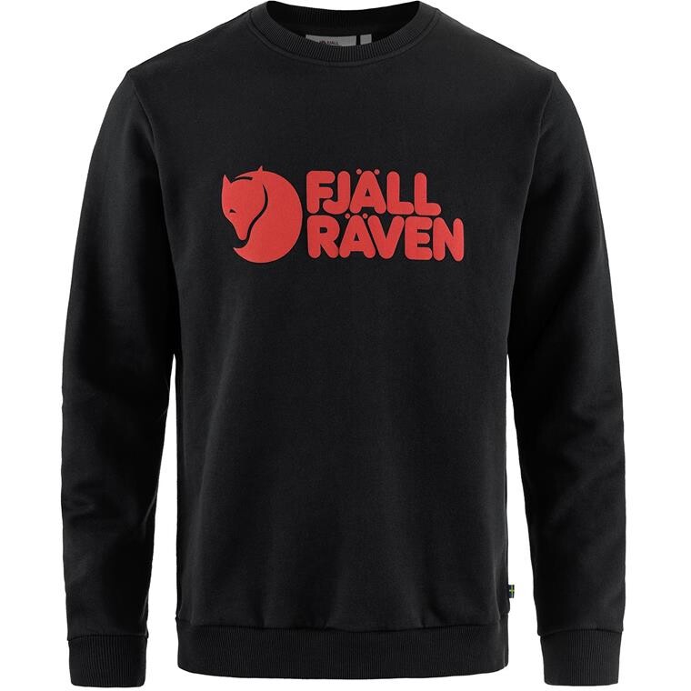 Fjällräven Mens Fjällräven Logo Sweater  (Sort (BLACK/550) X-small)