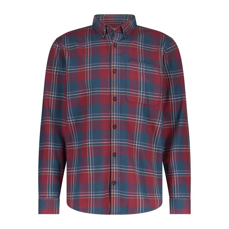 Royal Robbins Mens Lieback Organic Cotton Flannel L/S  (Rød (SYRAH TIMBERCOVE PLD) Small)
