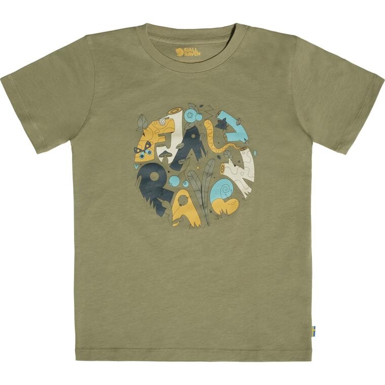Fjällräven Kids Forest Findings T-shirt (Beige (LIGHT OLIVE/622) 105 cm)