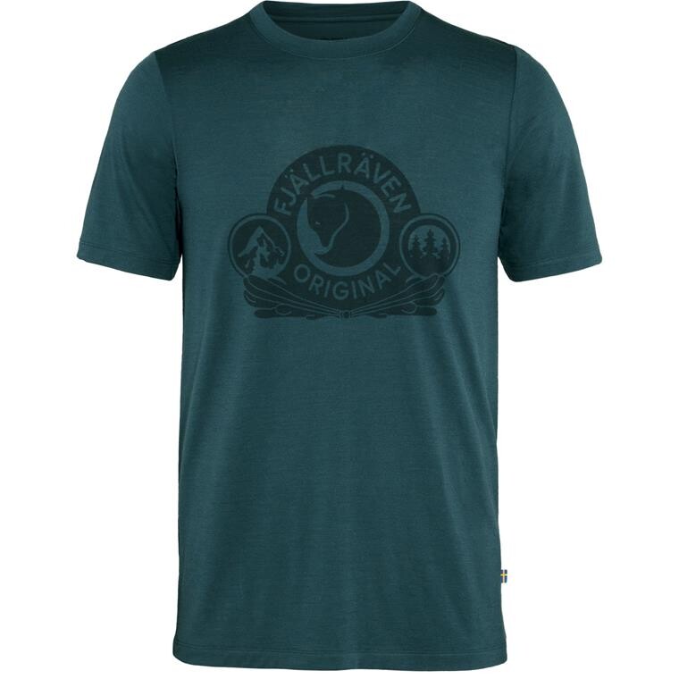 Fjällräven Mens Abisko Wool Classic S/S  (Blå (DARK NAVY/555) X-small)
