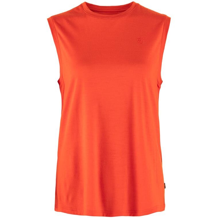 Fjällräven Womens Abisko Wool Tank Top  (Orange (FLAME ORANGE/214) Medium)