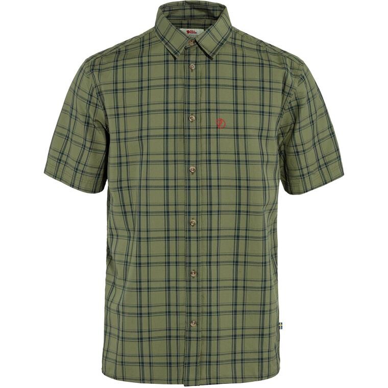 Fjällräven Mens Övik Lite Shirt S/S  (Grøn (GREEN-DARK NAVY/620-555) Small)