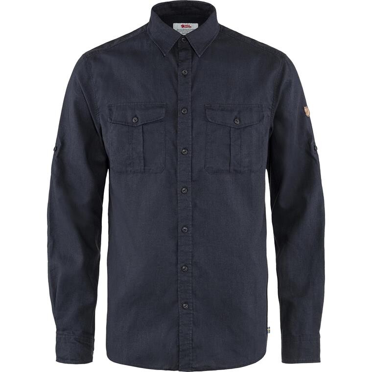 Fjällräven Mens Övik Travel Shirt L/S  (Blå (DARK NAVY/555) X-small)