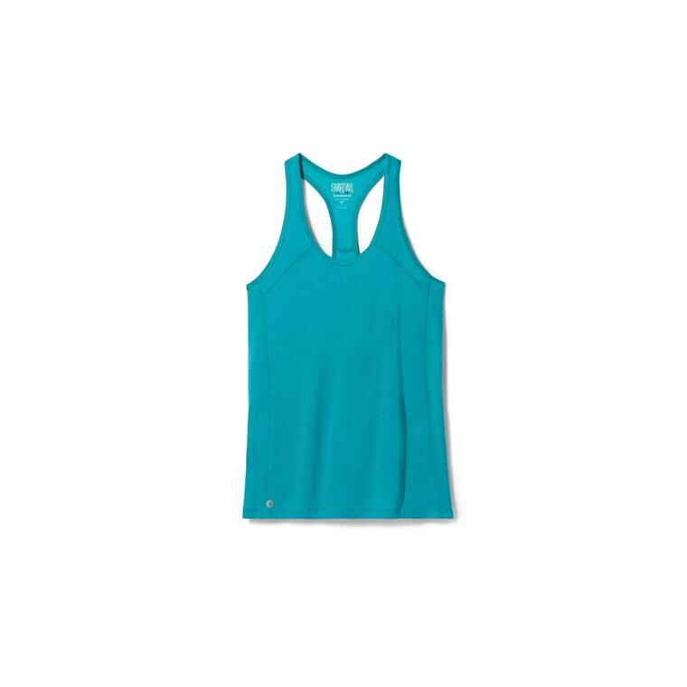Smartwool Womens Merino Sport 120 Racerback Tank  (Blå (DEEP LAKE) Small)