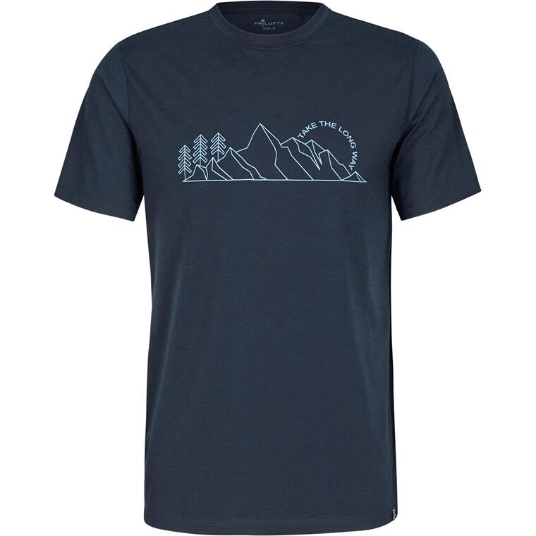 Frilufts Mens Mathraki Printed T-shirt  (Sort (DARK SAPPHIRE LANDSCAPE) Small)