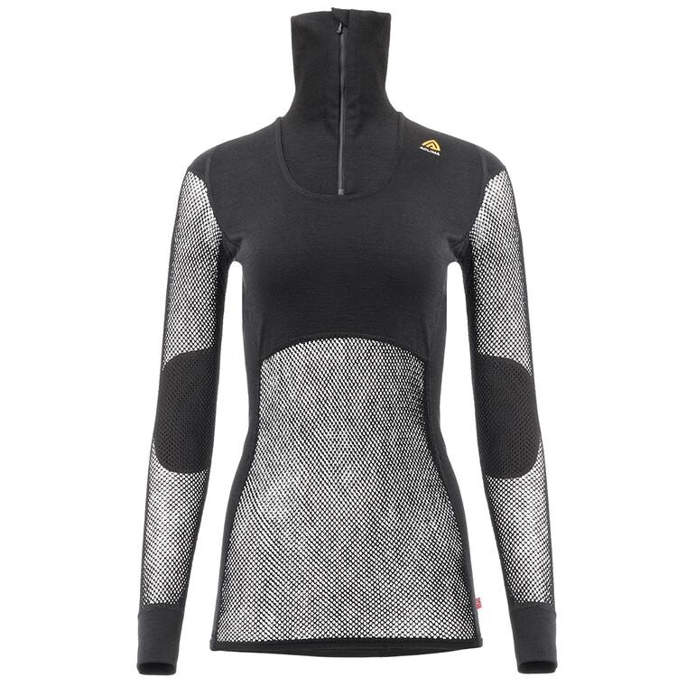 Aclima Womens Woolnet Polo W/zip (Sort (JET BLACK) X-small)