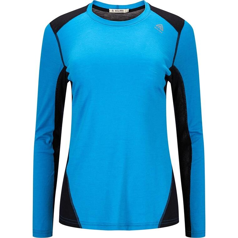 Aclima Womens Lightwool Sports Shirt (Blå (BLUEJAY/JET BLACK) X-small)