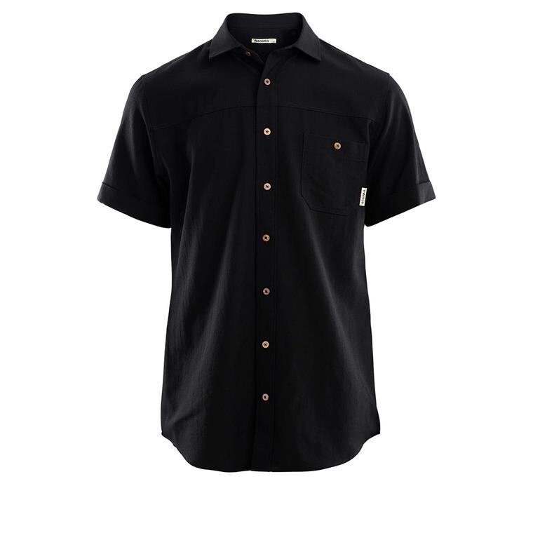Aclima Mens Leisurewool Short Sleeve Shirt (Sort (JET BLACK) X-small)