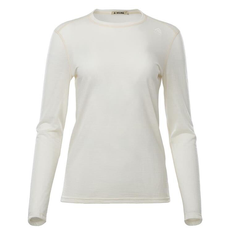 Aclima Womens Lightwool Undershirt Long Sleeve (Hvid (NATURE) X-small)