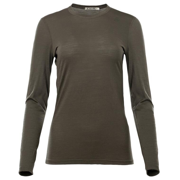 Aclima Womens Lightwool Undershirt Long Sleeve (Grøn (TARMAC) X-small)