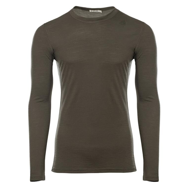 Aclima Mens Lightwool Undershirt Long Sleeve (Grøn (TARMAC) X-small)