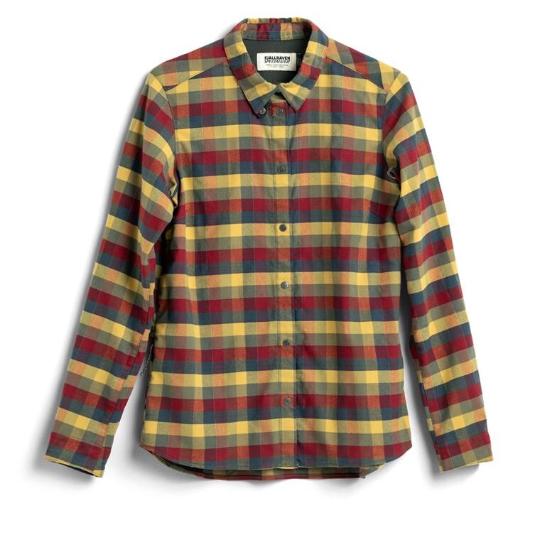 Fjällräven Womens S/F Riders Flannel Shirt LS (Gul (FLAG CHECK/701) XX-small)