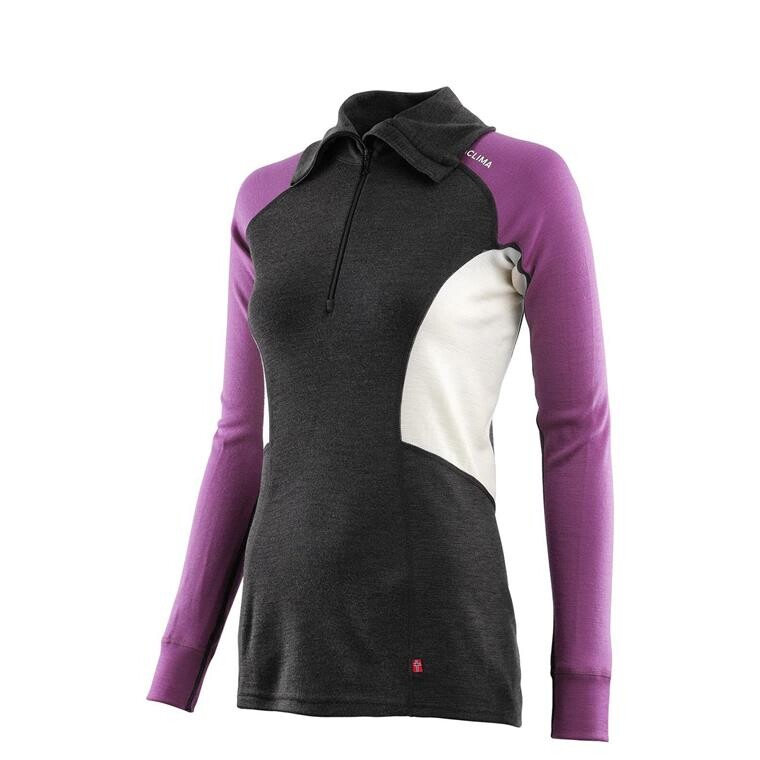 Aclima Womens WarmWool Polo (Lilla (MARENGO/SUNSET PURPLE/NATURE) X-small)