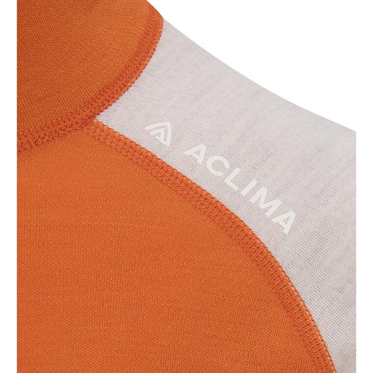Aclima Womens WarmWool Polo (Orange (GOLD FLAME/BEIGE MELANGE/NIAG) X-small)