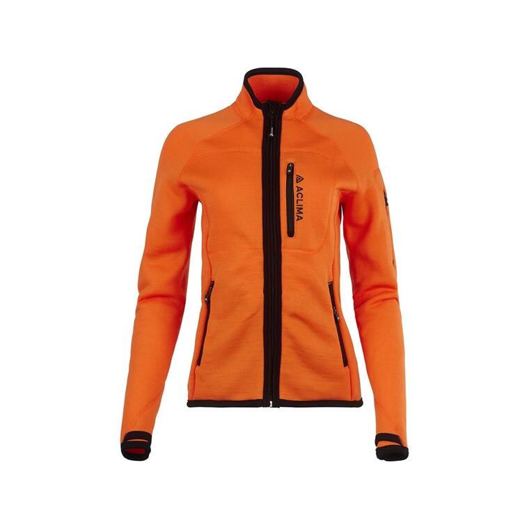 Aclima Womens FleeceWool Jacket (Orange (ORANGE TIGER) X-small)