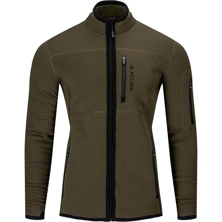 Aclima Mens FleeceWool Jacket (Grøn (TARMAC) X-small)