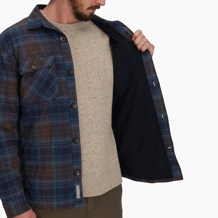 Royal Robbins Mens Snowcap Lined Flannel L/S (Blå (NAVAL TIOGA PLD) Small)