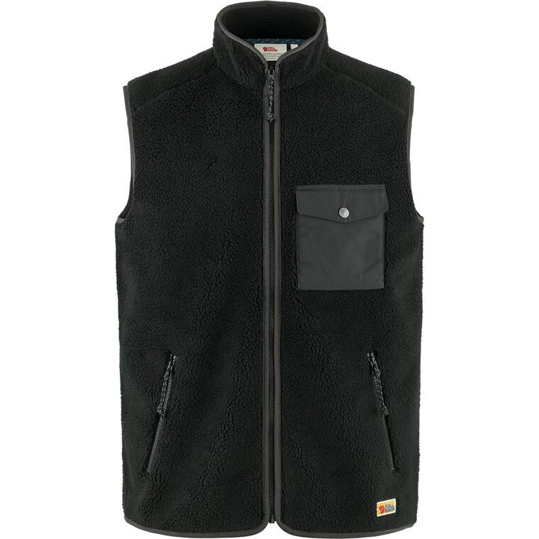 Fjällräven Mens Vardag Pile Fleece Vest (Sort (BLACK-DARK GREY/550-030) Small)