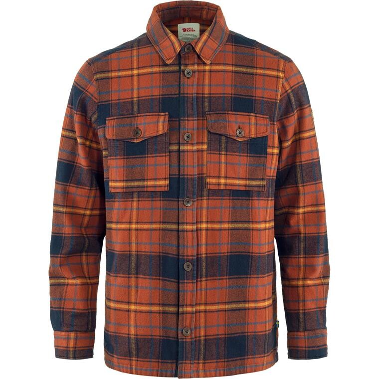 Fjällräven Mens Övik Lite Padded Shirt (Orange (AUTUMN LEAF-DARK NAVY/215-555) Small)