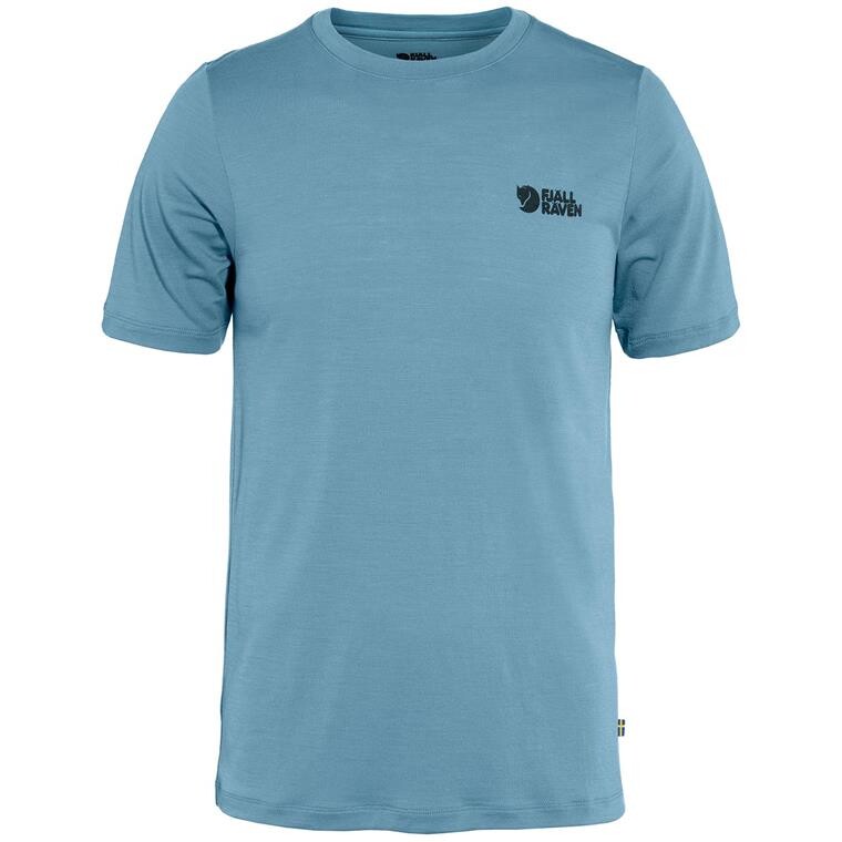 Fjällräven Mens Abisko Wool Logo S/S (Blå (DAWN BLUE/543) X-small)