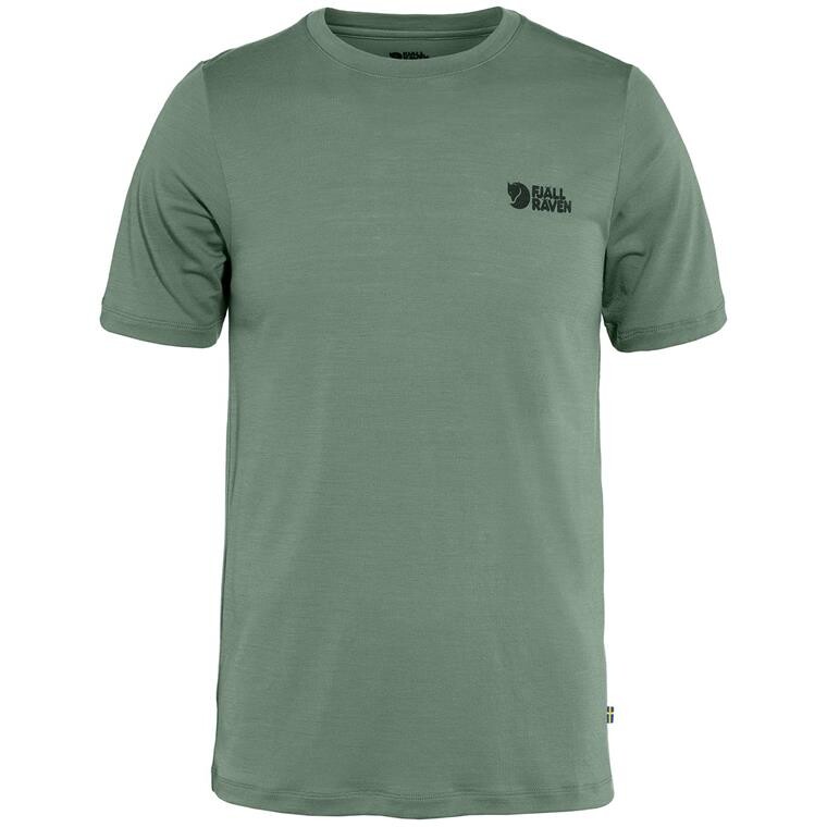 Fjällräven Mens Abisko Wool Logo S/S (Grøn (PATINA GREEN/614) Small)