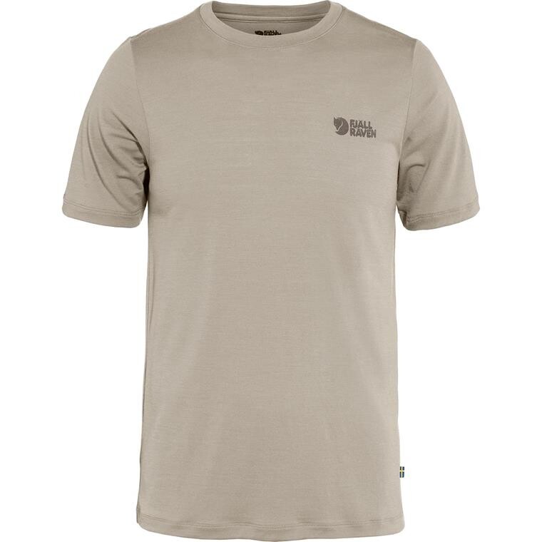 Fjällräven Mens Abisko Wool Logo S/S (Brun (LIGHT FOSSIL/114) X-small)