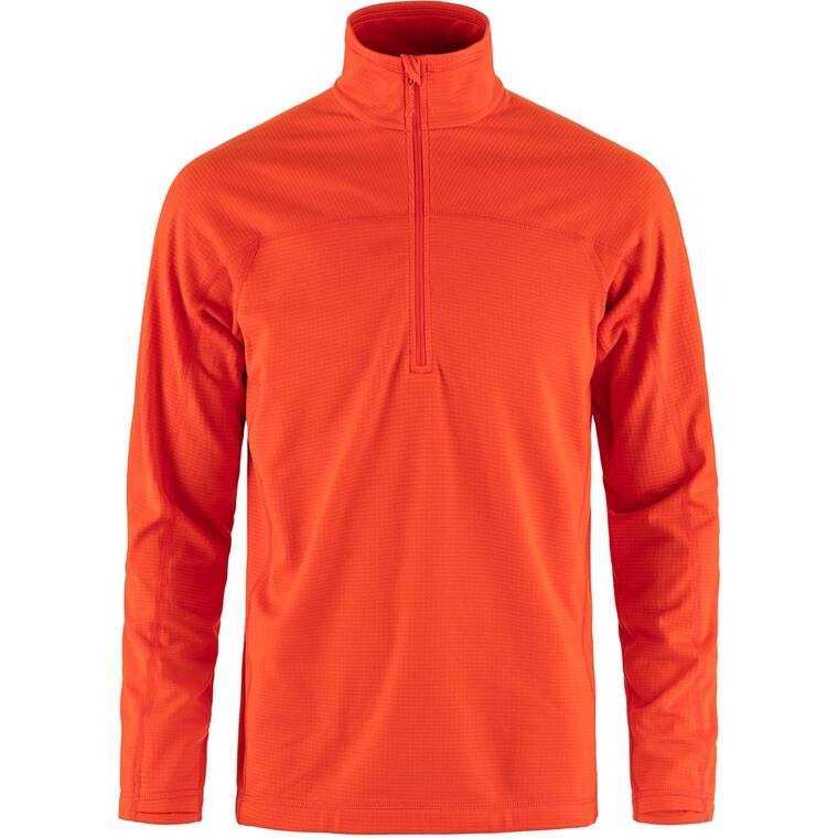 Fjällräven Mens Abisko Lite Fleece Half Zip (Orange (FLAME ORANGE/214) Small)