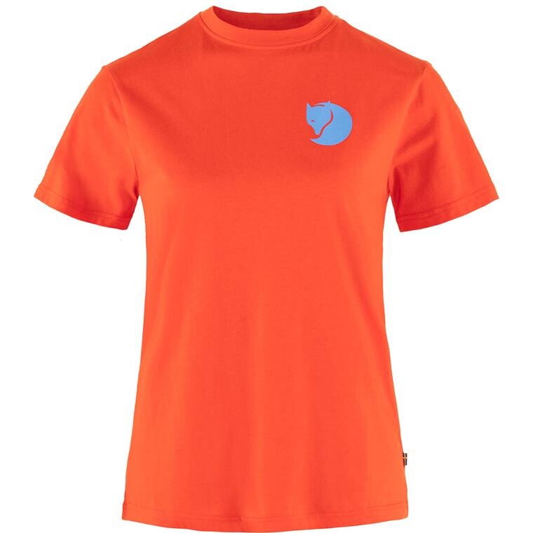 Fjällräven Womens Fox Boxy Logo Tee (Orange (FLAME ORANGE/214) XX-small)