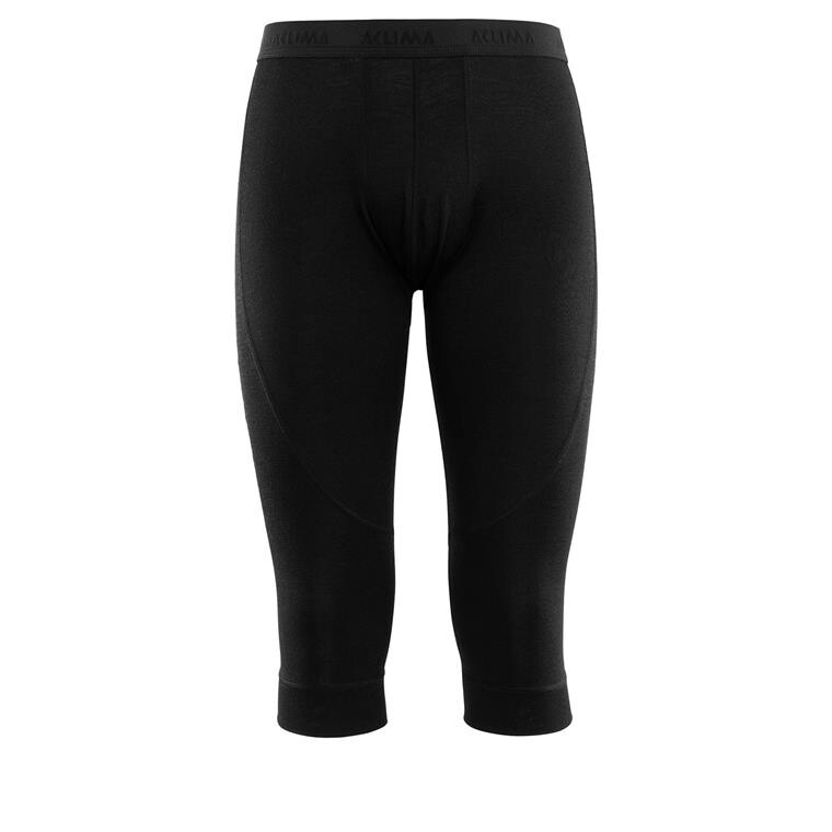 Aclima Mens WarmWool 3/4 Longs (Sort (JET BLACK) X-small)