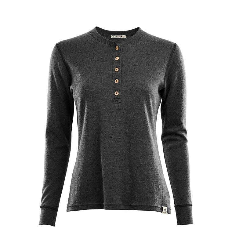Aclima Womens WarmWool Granddad Shirt (Grå (MARENGO) X-small)