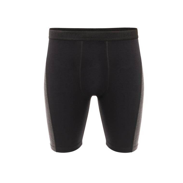 Aclima Mens WarmWool Long Shorts W/WindWool (Sort (JET BLACK/MARENGO) X-small)