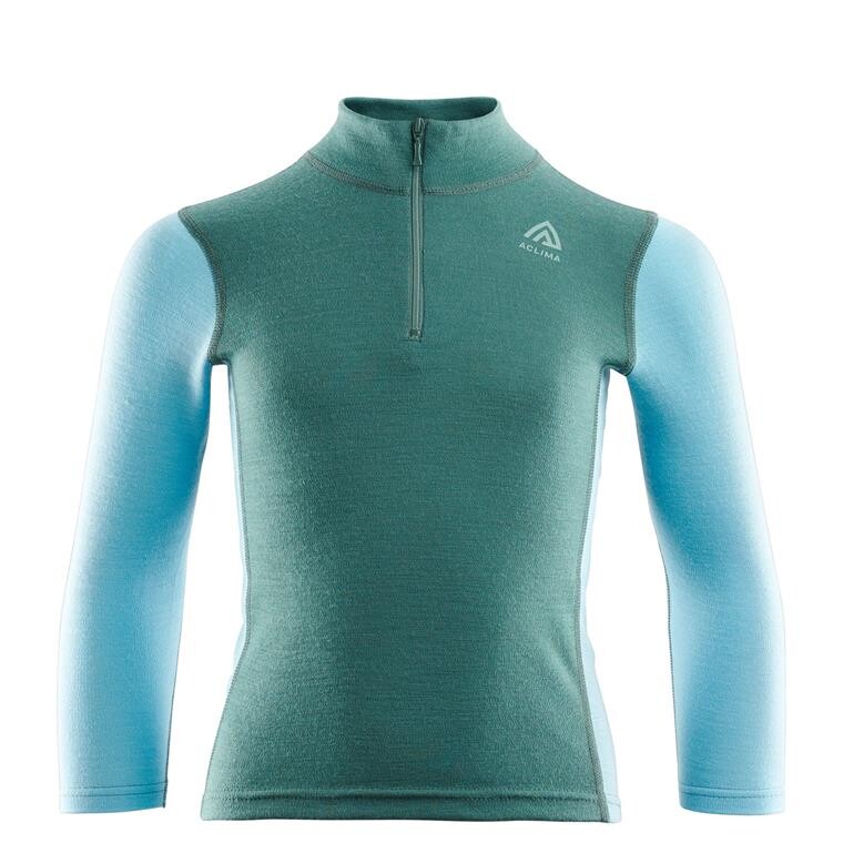 Aclima Kids WarmWool Mock Neck W/zip (Blå (NORTH ATLANTIC/REEF WATERS) 100 cm)