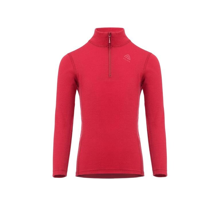 Aclima Kids WarmWool Mock Neck W/zip (Rød (JESTER RED) 100 cm)
