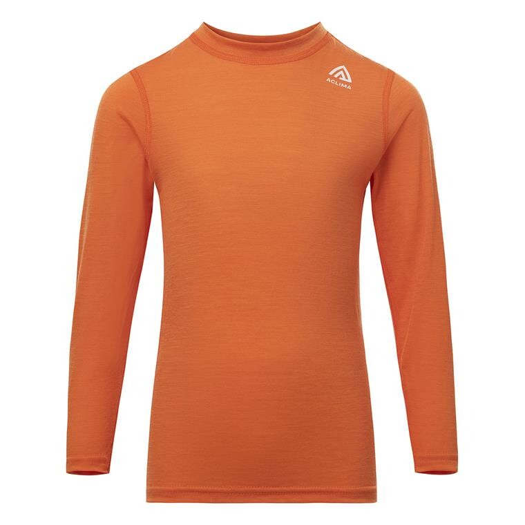 Aclima Kids LightWool Crew Neck (Orange (ORANGE TIGER) 110 cm)