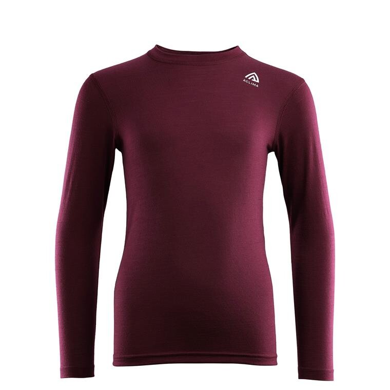 Aclima Kids LightWool Crewneck (Rød (ZINFANDEL) 140 cm)