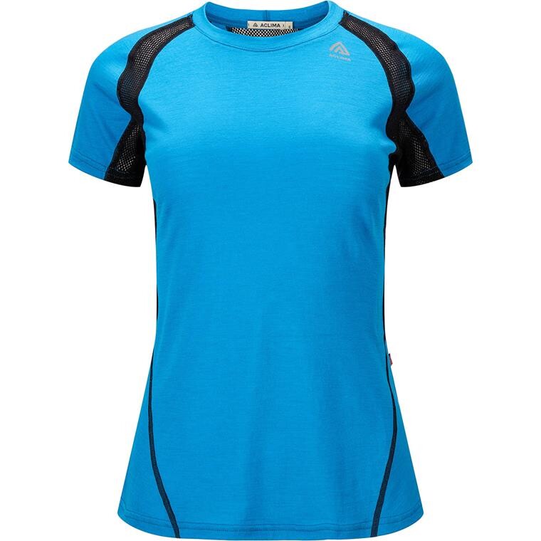 Aclima Womens LightWool Sports T-shirt (Blå (BLUEJAY/JET BLACK) Small)