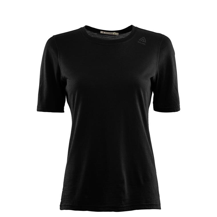 Aclima Womens LightWool Undershirt Tee (Sort (JET BLACK) X-small)