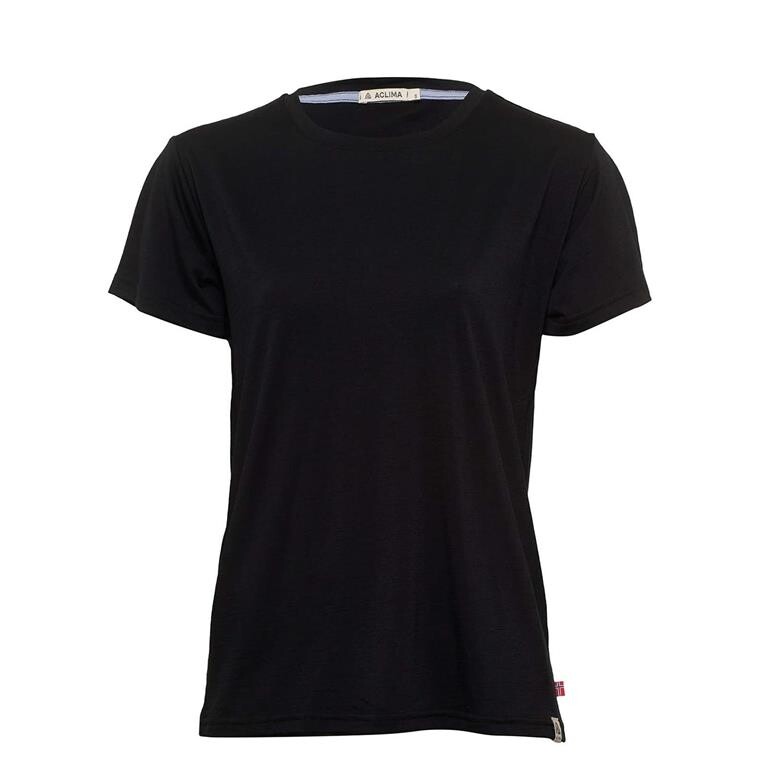 Aclima Womens LightWool Classic Tee (Sort (JET BLACK) X-small)