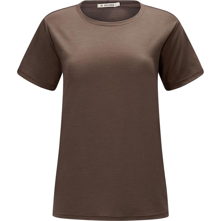 Aclima Womens LightWool Classic Tee (Brun (DARK EARTH) X-small)