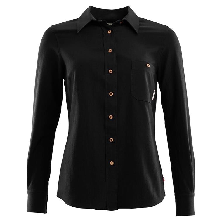 Aclima Womens LeisureWool Woven Shirt (Sort (JET BLACK) X-small)