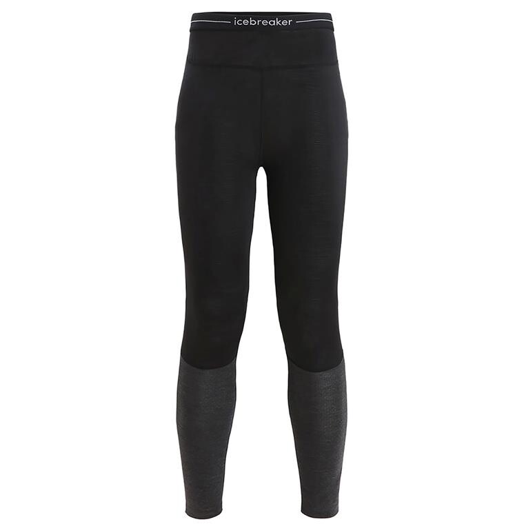 Icebreaker Womens 125 ZoneKnit Leggings (Sort (BLACK/JET HTHR/CB) Small)